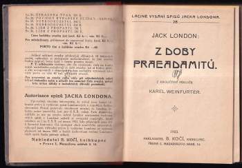 Jack London: KOMPLET Jack London 2X Z doby praeadamitů + Cesta
