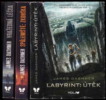KOMPLET James Dashner Labyrint 1.-3. díl; Labyrint: útěk, Spáleniště: zkouška, Vražedná léčba