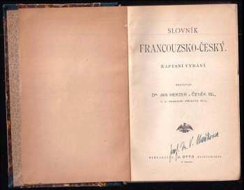 Jan Herzer: KOMPLET Jan Herzer 2X Slovník francouzsko-český + Slovník česko-francouzský