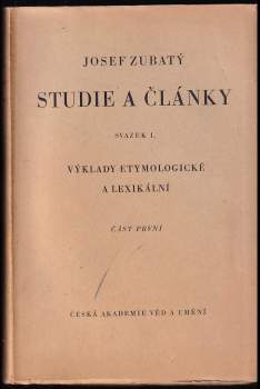 Josef Zubatý: Studie a články