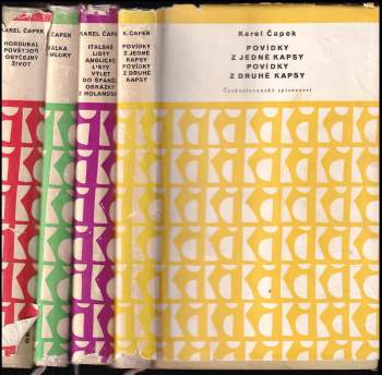 KOMPLET Karel Čapek 4X Hordubal ; Povětroň ; Obyčejný život + Válka s mloky + Povídky z jedné kapsy ; Povídky z druhé kapsy + Italské listy ; Anglické listy ; Výlet do Španěl ; Obrázky z Holandska