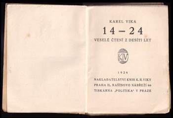 Karel Vika: 14-24