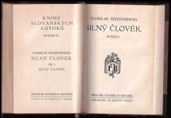 Stanisław Przybyszewski: KOMPLET Křik + Silný člověk I. díl