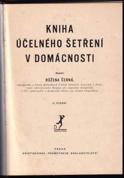 Růžena Černá: Kniha účelného šetření v domácnosti