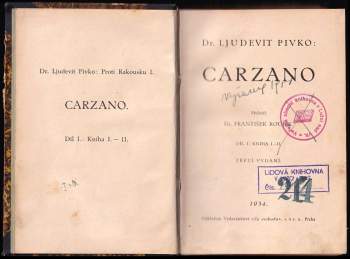 Ljudevit Pivko: KOMPLET Ljudevit Pivko 4X Carzano I - II + Bok po boku I - II