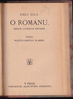 Émile Zola: O románu