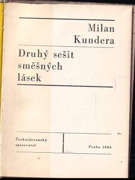 Milan Kundera: Druhý sešit směšných lásek