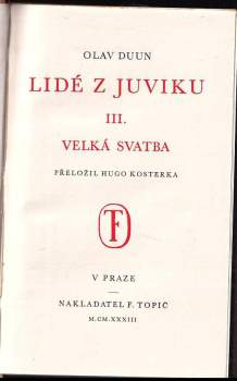 Olav Duun: KOMPLET Olav Duun 4X Lidé z Juviku 1-4 VE DVOU SVAZCÍCH