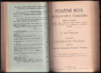 Antonín Podlaha: Posvátná místa království Českého - Českobrodský, Černokostelecký, Mnichovický a Prosecký