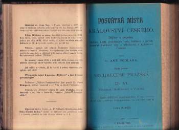 Antonín Podlaha: Posvátná místa království Českého - Českobrodský, Černokostelecký, Mnichovický a Prosecký