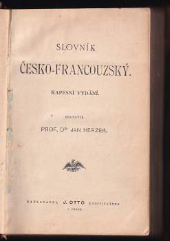 Jan Herzer: KOMPLET Slovník česko-francouzský + Slovník francouzsko-český