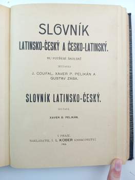 Gustav Zába: Slovník latinsko-český a česko-latinský ku potřebě školské