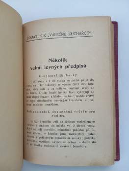 Marie Součková: KOMPLET Válečná kuchařka + Stará kuchařka (20. léta?) bez titulního listu a tiráže