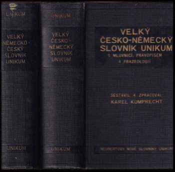 KOMPLET x2 Karel Kumprecht - Velký německo-český slovník Unikum + Velký česko-německý slovník Unikum