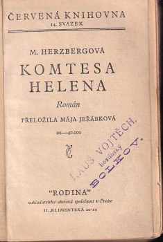 M Herzberg: Komtesa Helena : román