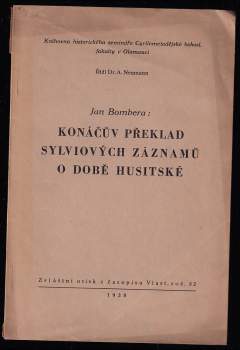 Jan Bombera: Konáčův překlad Sylviových záznamů o době husitské