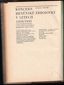 Otakar Franěk: Koncern brněnské Zbrojovky v letech 1939-1945