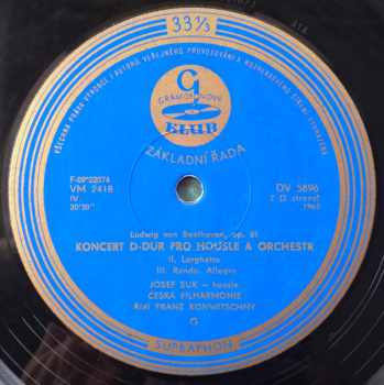 The Czech Philharmonic Orchestra: Koncert D Dur Pro Housle A Orchestr, Op. 61