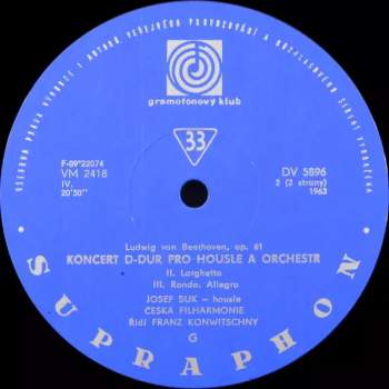 The Czech Philharmonic Orchestra: Koncert D Dur Pro Housle A Orchestr, Op. 61
