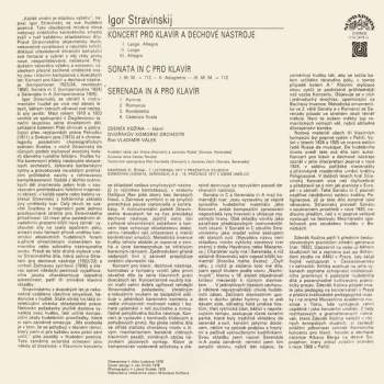 Igor Stravinsky: Koncert Pro Klavír A Dechové Nástroje / Sonata In C Pro Klavír / Serenada In A Pro Klavír