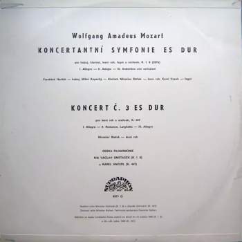 Wolfgang Amadeus Mozart: Koncertní Symfonie Es Dur / Koncert Č. 3 Es Dur
