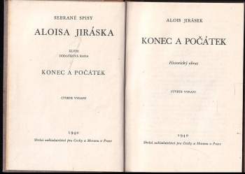Alois Jirásek: Konec a počátek
