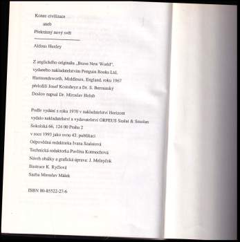 Aldous Huxley: Konec civilizace aneb Překrásný nový svět