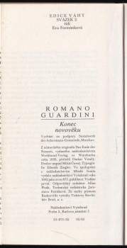 Romano Guardini: Konec novověku