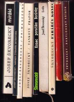 KOMPLET Josef Škvorecký 9X Nápady čtenáře detektivek + Mirákl + Prima sezóna + Tankový prapor + Konec poručíka Borůvky + Lvíče + Farářův konec + Konec nylonového věku + Babylónský příběh a jiné povídky