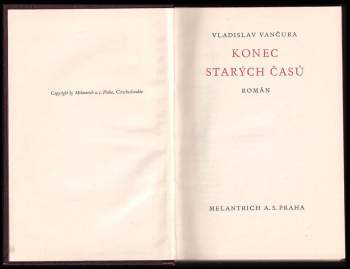 Vladislav Vančura: Konec starých časů