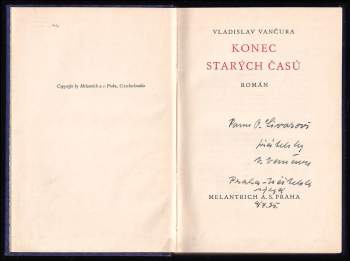 Vladislav Vančura: Konec starých časů