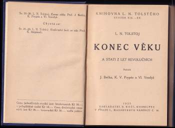 Lev Nikolajevič Tolstoj: Konec věku a stati z let revolučních