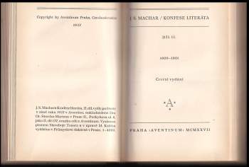 Josef Svatopluk Machar: Konfese literáta