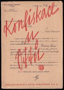 Konfiskace u Ottů ve válečných letech 1914-1918