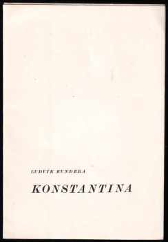 Ludvík Kundera: Konstantina ; Kresby Václav Zykmund