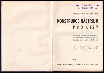 Bohumil Dobrovolný: Konstrukce nástrojů pro lisy