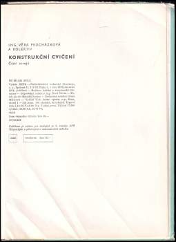 Věra Procházková: Konstrukční cvičení