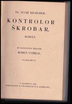ALojz Kraigher: Kontrolor Škrobar