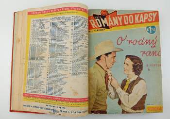 Jackson Gregory: KONVOLUT DOBRODRUŽNÝCH PERIODIK: Dravec Mexika + Létající cowboyové(20) - Romány  + O rodný ranč + Piráti prérie  + Válka rančerů + Zlatá lavina + Muž ze západuy - ročník V. + Stříbrné stádo + Zákon mužů  sešit + Stíny na stezkách + Bláznivý Jack + Spravedlivé pistole + Důl v Arizoně + Mraky jdou s hor + Zlato pouště