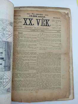 KONVOLUT: Právo. Sociálně-radikální listy, NEKOMPLETNÍ ROČNÍK I, Číslo 9 - 19 + Právo. Sociálně-radikální listy, NEKOMPLETNÍ ROČNÍK II, Číslo 1, 2, 10 + Pravda, ROČNÍK IV., Číslo 14 + Pravda, ROČNÍK V. ,Číslo 1, 10 + XX. Věk, NEKOMPLETNÍ ROČNÍK I. , politický list prostonárodní, Čísla 1-4, 6-9, 11-15, 17, 18 + XX. Věk, ROČNÍK II., politický list prostonárodní, Číslo 1 + Pochodeň, ROČNÍK I.,  Číslo 9 + Dvacátýpátý 1. máj 1914