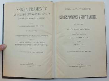 Karel Alois Vinařický: Korespondence a spisy pamětní