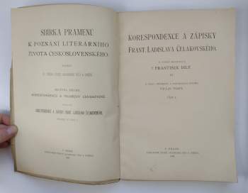František Ladislav Čelakovský: Korespondence a zápisky Frant. Ladislava Čelakovského