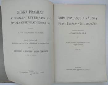 František Ladislav Čelakovský: Korespondence a zápisky Frant. Ladislava Čelakovského