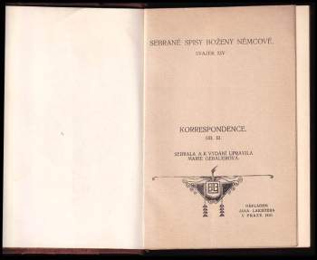 Božena Němcová: Korrespondence