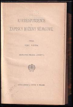 Božena Němcová: Korrespondence a zápisky Boženy Němcové