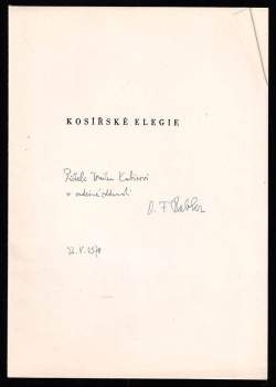 Otto František Babler: Kosířské elegie