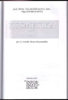 Věra Rozsívalová: Kosmetika I