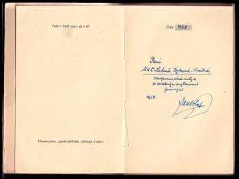 Kosmické : darebné verše (z let 1942, 43 a 46) DEDIKACE A PODPIS JAN VRBA : darebné verše