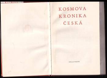 Kosmas: Kosmova Kronika česká