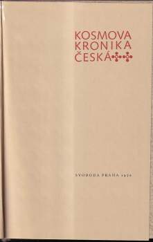 Kosmas: Kosmova Kronika česká